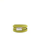 Bracciale multigiro in scamosciato lime